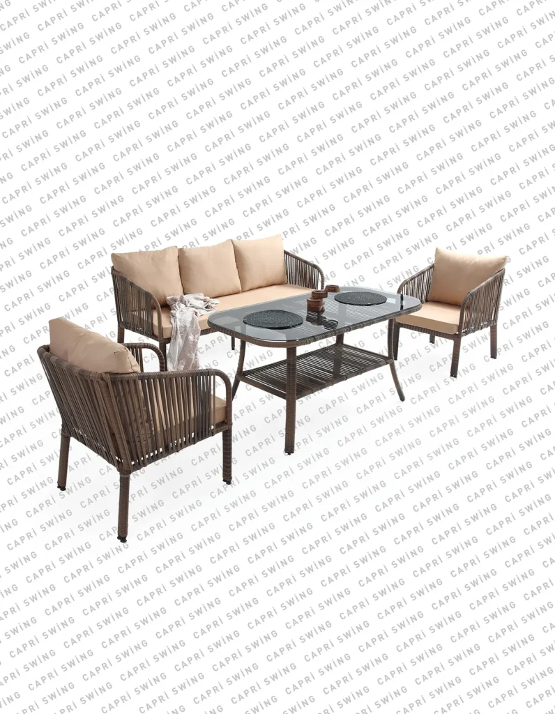 Artemis Üçlü Rattan Bahçe - Balkon Oturma Grubu