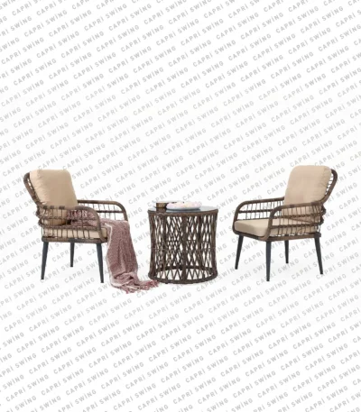 Pisa Tekli Rattan Bahçe Balkon Oturma Grubu