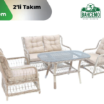 Ecem İkili Rattan Bahçe Balkon Oturma Grubu
