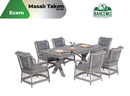 Ecem 90×180 Masa Takımı