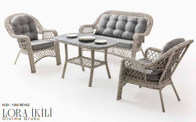 Lora İkili Rattan Bahçe - Balkon Oturma Grubu