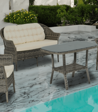 Orkide İkili Rattan Bahçe Balkon Oturma Grubu