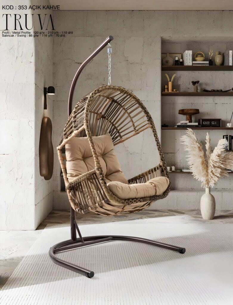 Truva Rattan Bahçe Balkon Salıncağı